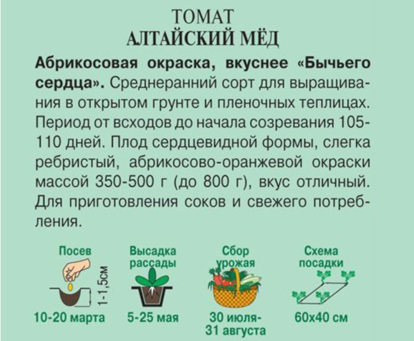 Алтайский томатный мед. Описание сорта, фото, отзывы